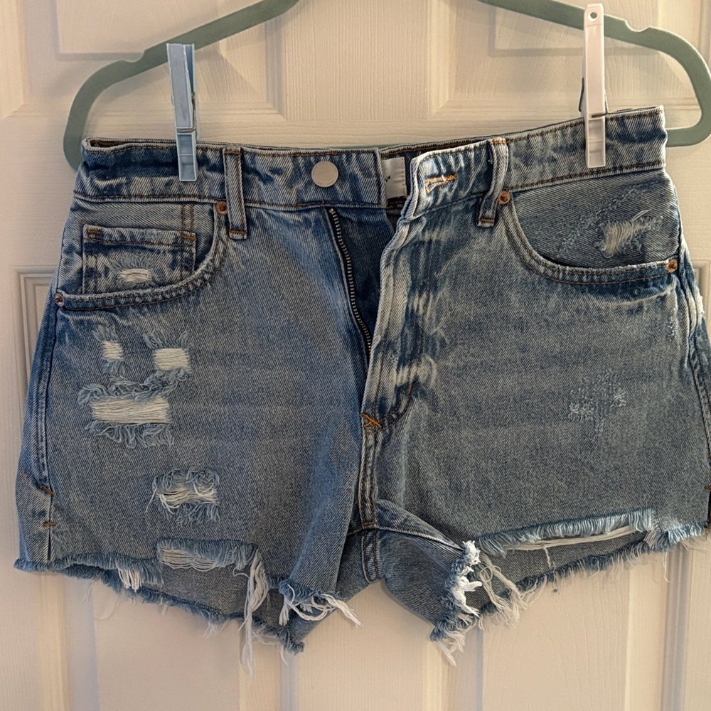 Dear John Light Blue Distressed Jean Shorts